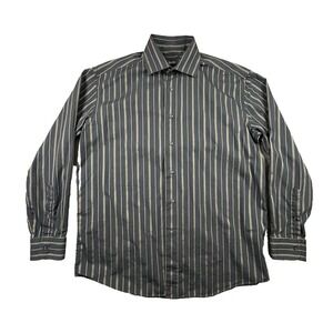 Zanella Men's XL Black & Gold Striped Textured Jacquard Made In Italy SEE DESCRI